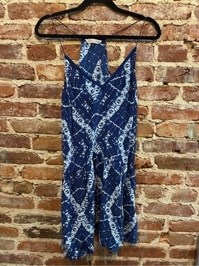 Rebecca Taylor Blue and White Tie-Dye Wide-Leg Jumpsuit